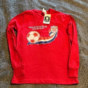 Red Croatian Eagles Soccer Club Long Sleeve Shirt NWT
